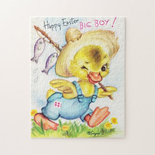 retro vintage Easter duck Holiday  Jigsaw Puzzle