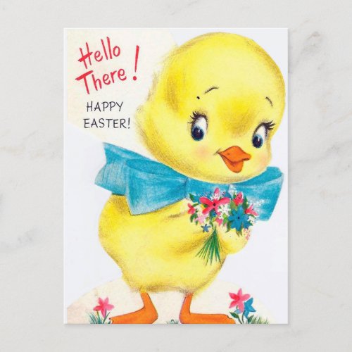 Retro vintage Easter duck Holiday postcard
