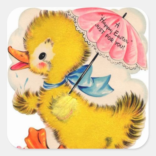 Retro vintage Easter duck Holiday sticker