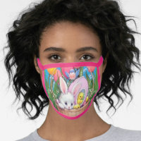 retro vintage Easter friends Holiday Face Mask