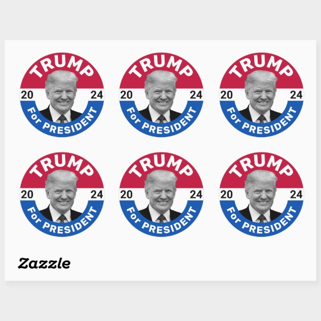 Retro Vintage Election Campaign Trump President Classic Round Sticker (Sheet)