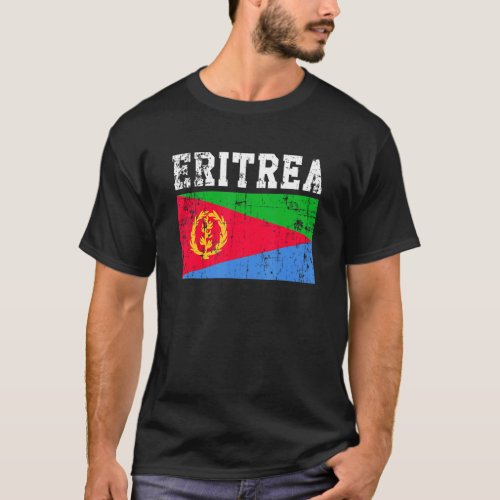 Retro Vintage Eritrea Flag Eritrean Roots T_Shirt