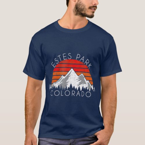 Retro Vintage Estes Park Colorado Distressed T_Shirt