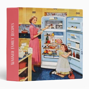 retro vintage Family recipe 3 Ring Binder
