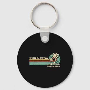 Retro Vintage Family Vacation Costa Rica Pura Vida Keychain