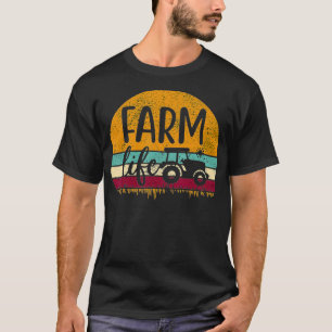 Retro Vintage Farm Life Farming Tractor Family Far T-Shirt