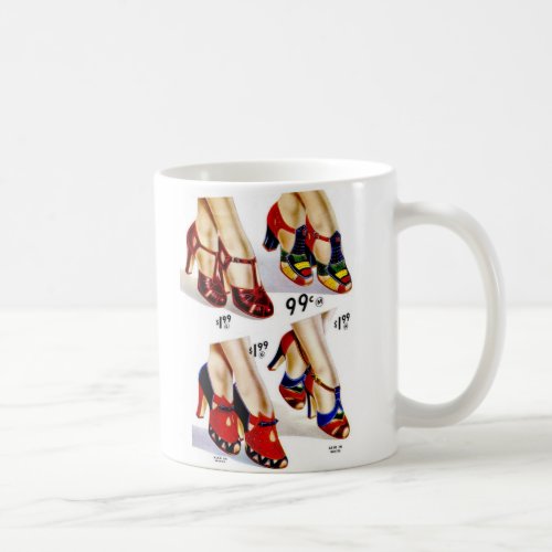 Retro Vintage Fashion 1940s Womens Shoes Coffee Mug