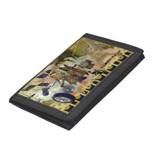 Retro Vintage Fashions & Scenery Tri-fold Wallet