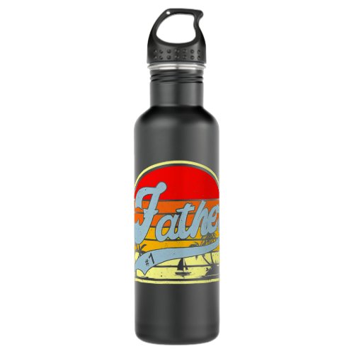 Retro Vintage Father 1 Palm Tree Summer Fathers Stainless Steel Water Bottle