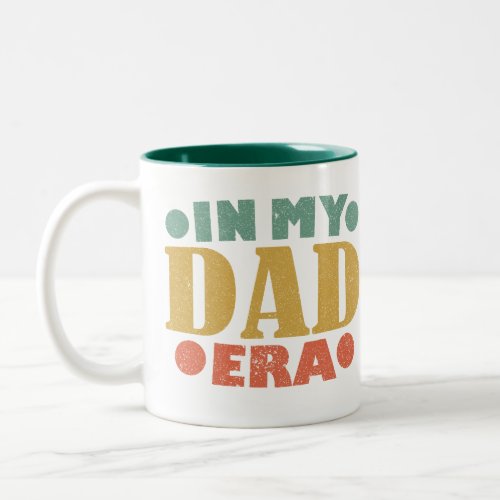 Retro Vintage Fathers Day In My Dad Era Two_Tone Coffee Mug
