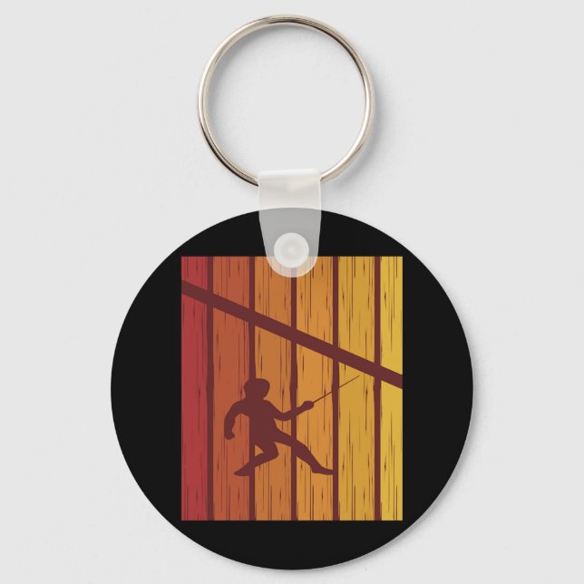 Retro Vintage Fencing Keychain (Front)
