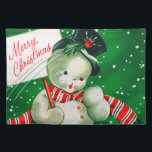 retro vintage festive Christmas snowman  Cloth Placemat<br><div class="desc">retro vintage festive Christmas snowman Cloth Placemat</div>