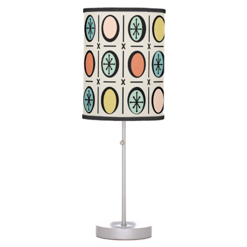 Retro Vintage Filled Ovals Pattern Pastels Table Lamp