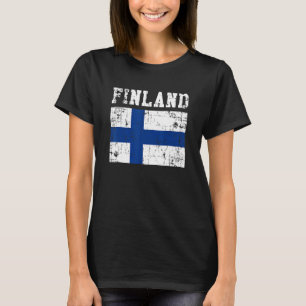 Retro Vintage Finland Flag Finnish Roots T-Shirt