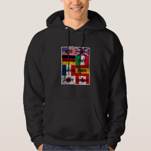 Retro Vintage Flags of The World Illustration Grap Hoodie