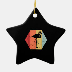 Retro Vintage Flamingo Cute Flamingo Lover Ceramic Ornament