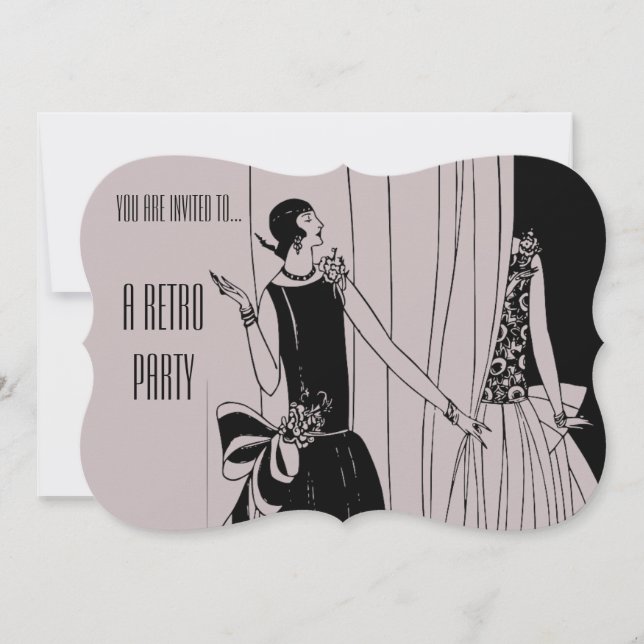 Retro Vintage flapper roaring twenties party Invitation (Front)