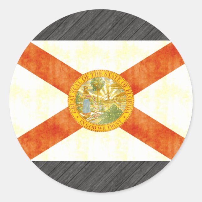 Retro Vintage Florida Flag Classic Round Sticker (Front)