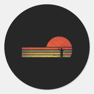 Retro Vintage Fly Fishing Classic Round Sticker