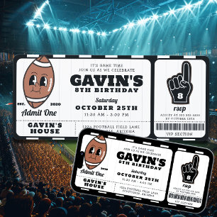 Retro Vintage Football Ticket Sport Birthday Party Invitation