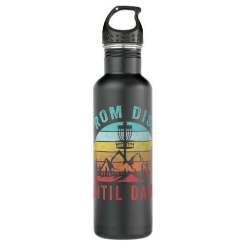 Retro Vintage From Disc Until Dawn Golf Frolf Fris Stainless Steel Water Bottle