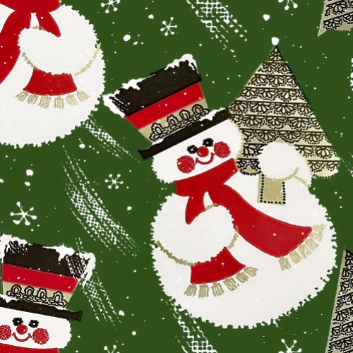 Retro Vintage Frosty Snowmen Wrapping Paper 