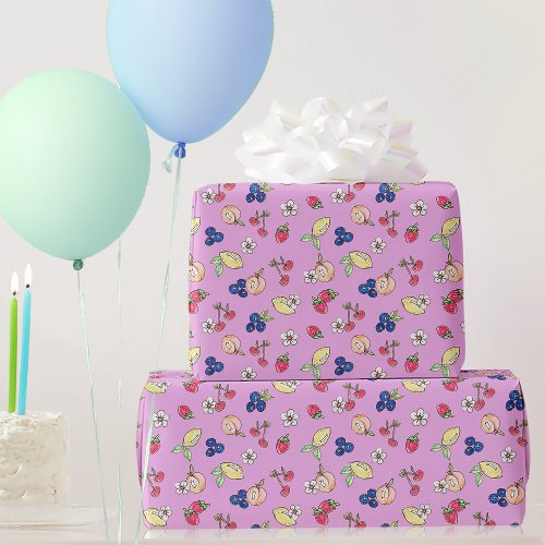 Retro Vintage Fruit First Birthday Party Sweet One Wrapping Paper