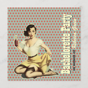 retro vintage fun bachelorette party invitation