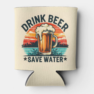 Retro Vintage Fun Sunset Beer  Can Cooler