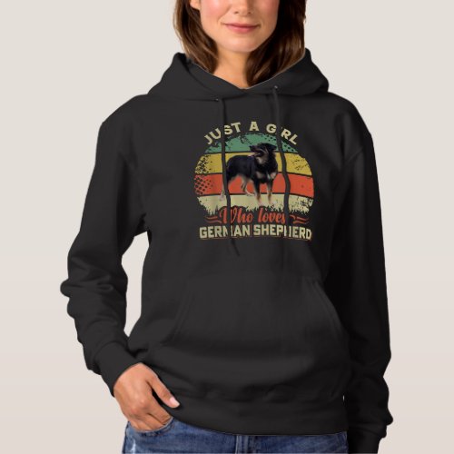 Retro Vintage Funny German Shepherd Women Girls Do Hoodie