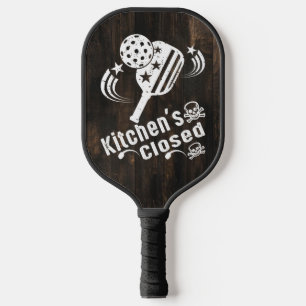 Retro Vintage Funny Pickleball Kitchen's Closed Pickleball Paddle