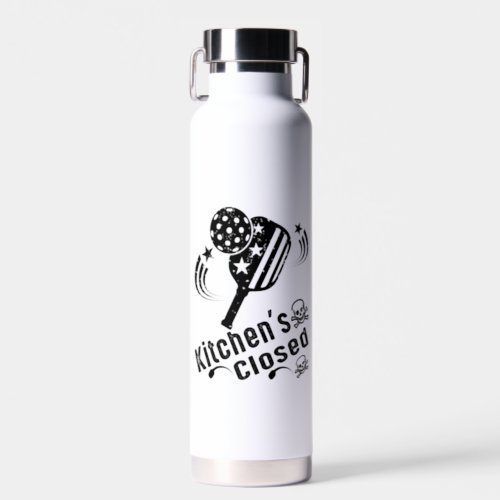 Retro Vintage Funny Pickleball Kitchens Closed Water Bottle