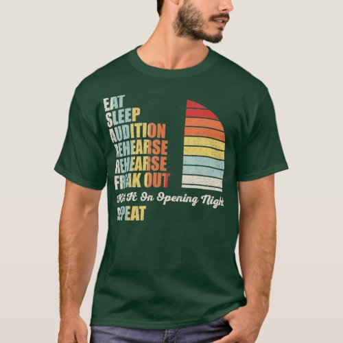 Retro Vintage Funny Theater Musical Life Eat Sleep T_Shirt
