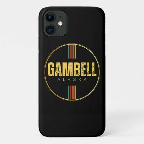 Retro vintage Gambell City Alaska State 70s Groovy iPhone 11 Case