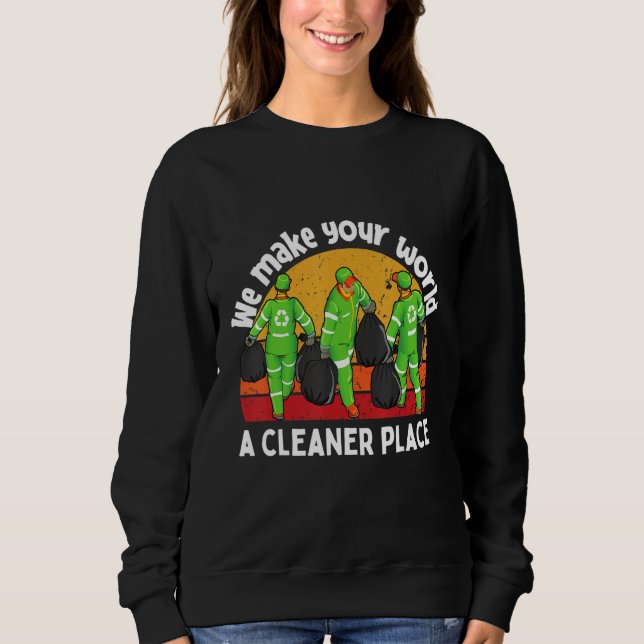Retro Vintage Garbage Sanitation Workers Sweatshirt (Front)