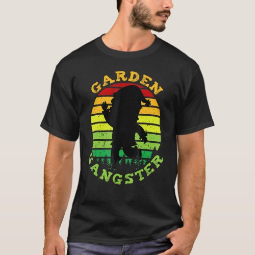 Retro Vintage Garden Gangster Gardening Gnome 1 T-Shirt