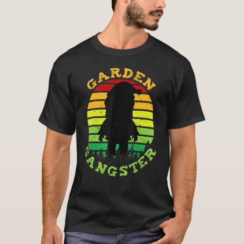Retro Vintage Garden Gangster Gardening Gnome T-Shirt