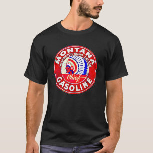 Retro Vintage Gas Station Montana Motor Oil Car Bi T-Shirt