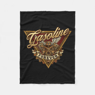 Retro Vintage Gasoline Forever Mens Car Mechanic  Fleece Blanket