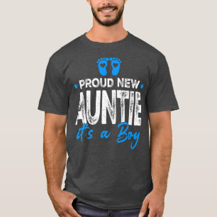 Retro Vintage Gender Reveal Proud New Auntie It's T-Shirt