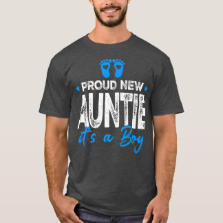 Retro Vintage Gender Reveal Proud New Auntie It's T-Shirt