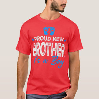Retro Vintage Gender Reveal Proud New Brother It's T-Shirt