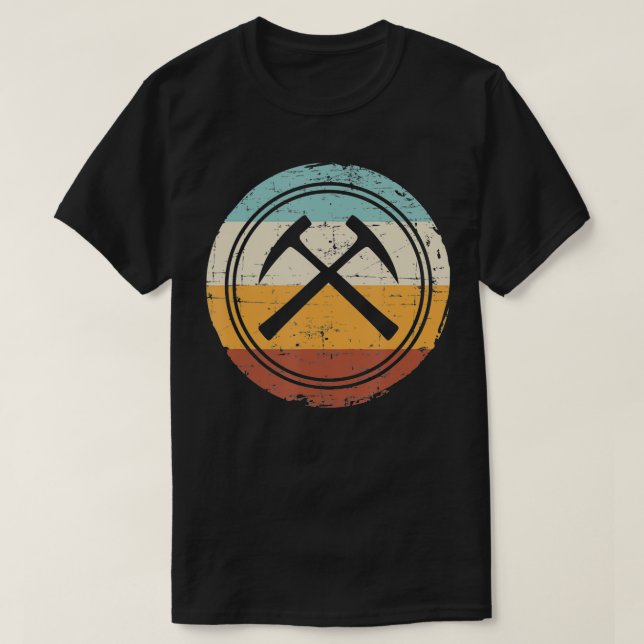 Retro Vintage Geologist Geology Stone T-Shirt (Design Front)