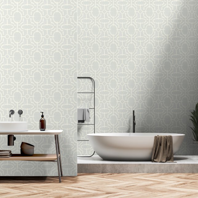 Retro vintage geometric boho pattern wallpaper  (Bathroom)