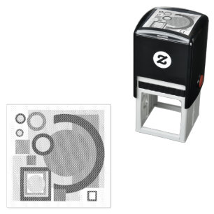 Retro vintage geometric risograph, risoprint self-inking stamp