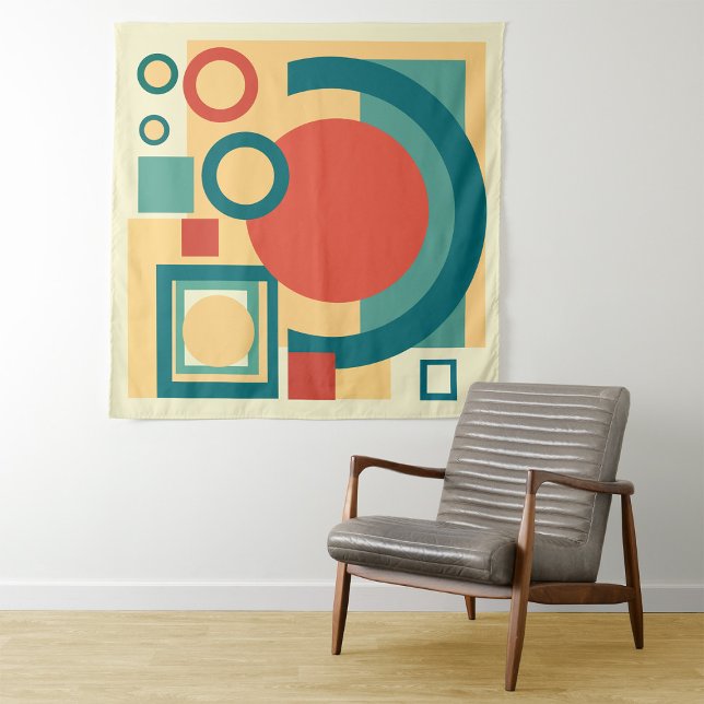Retro vintage geometric risograph, risoprint  tapestry (Creator Uploaded)