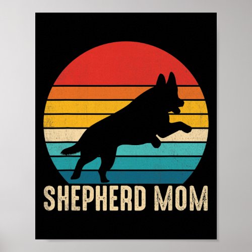 Retro Vintage German Shepherd Mom For Women  Poster