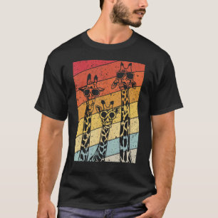 Retro Vintage Giraffe Sunglasses Animal T-Shirt