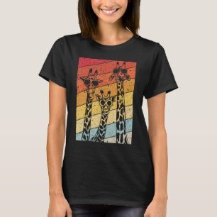 Retro Vintage Giraffe Sunglasses Animal T-Shirt