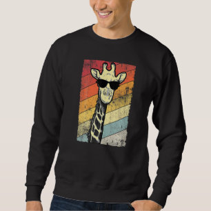 Retro Vintage Giraffe Sunglasses Funny Animal Sweatshirt